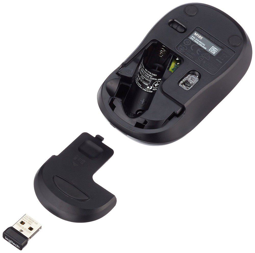 Chuột không dây Logitech M185 xanh đen (USB) 2
